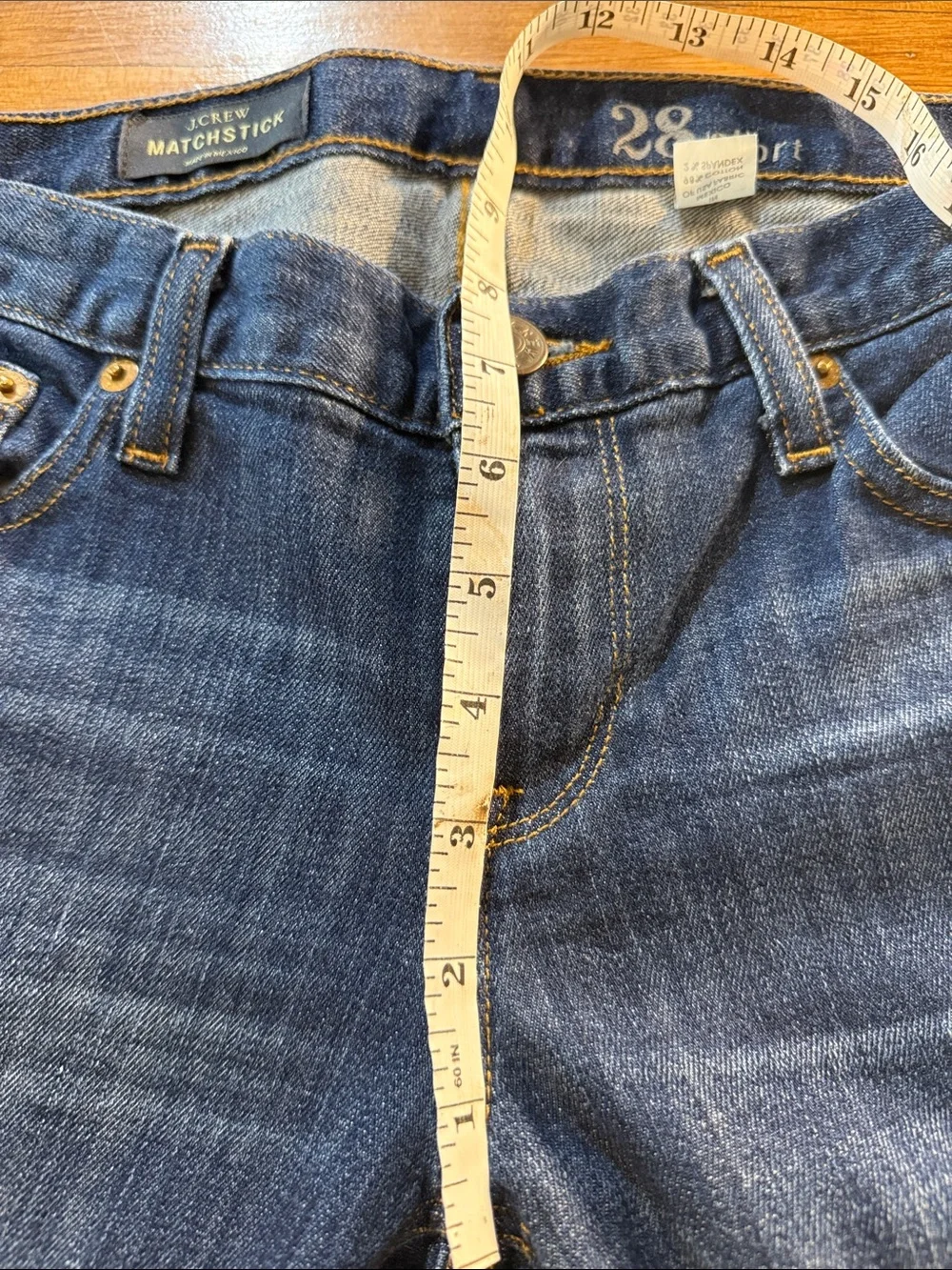 J. Crew Matchstick Jeans Dark Denim Blue Straight-Leg Sz 28 Short (g19)